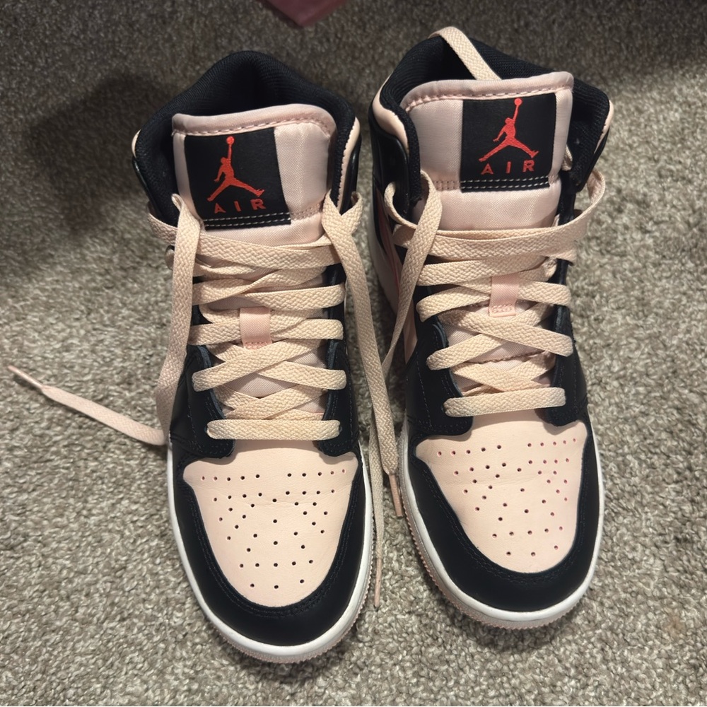 Jordan Air Mid Sneakers in Black and Pink
